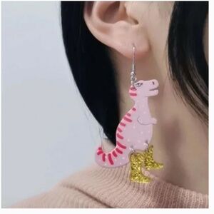 ❤️ FREE Dinosaur Boots Hipster Hippie Art Artsy Chic Glam Cartoon Hip Earrings